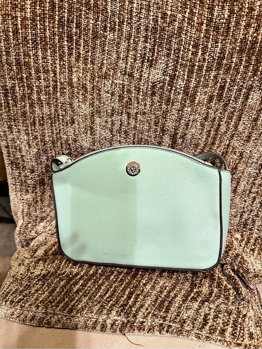 Anne Klein Lion Logo Dome Crossbody Bag in Green